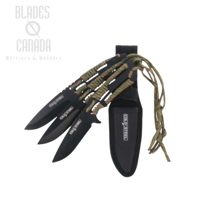 Cold Steel Throwing Knives, Set of 3 with Sheath, Paracord Handle, TH-44KVD3PK Cold Steel Throwing Knives, Set of 3 with Sheath, Paracord Handle, TH-44KVD3PK