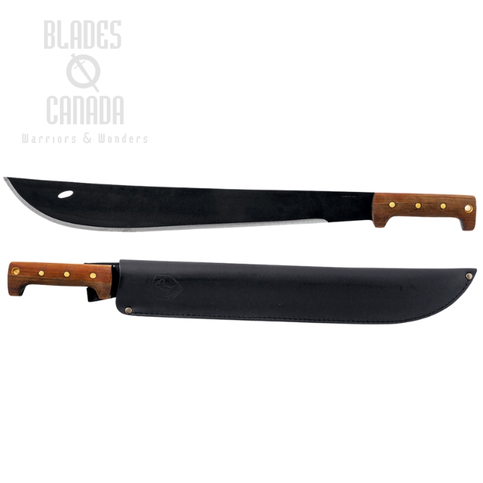 Condor El Salvador Machete, 1075 Carbon, Wood Walnut, Leather Sheath, CTK2020HCW