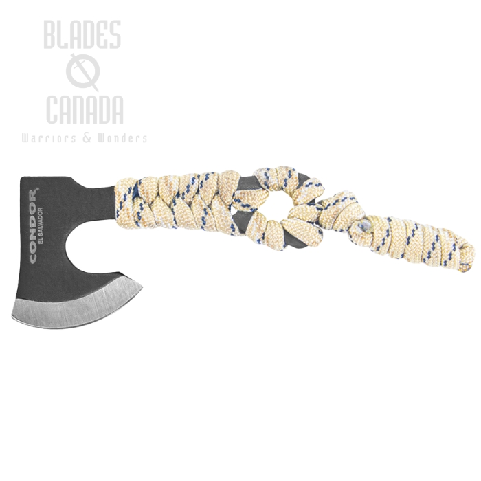 Condor Carlitos Neck Hatchet, 1075 Carbon Black, Cord Wrapped Handle, Kydex Sheath, CTK819-2.9-HC