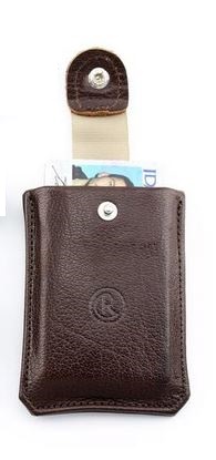 Chris Reeve 'The Reeve' Card Wallet Dark Brown, Leather Calfskin