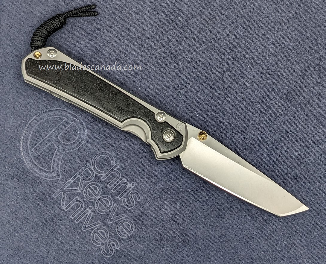 Chris Reeve Large Sebenza 31 Left Hand Framelock Folding Knife, Magnacut, Tanto, Bog Oak Inlay