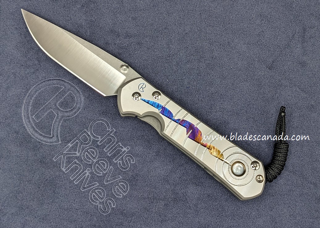 Chris Reeve Large Sebenza 31 Unique Graphic Folding Knife, MagnaCut, Mother of Pearl U1