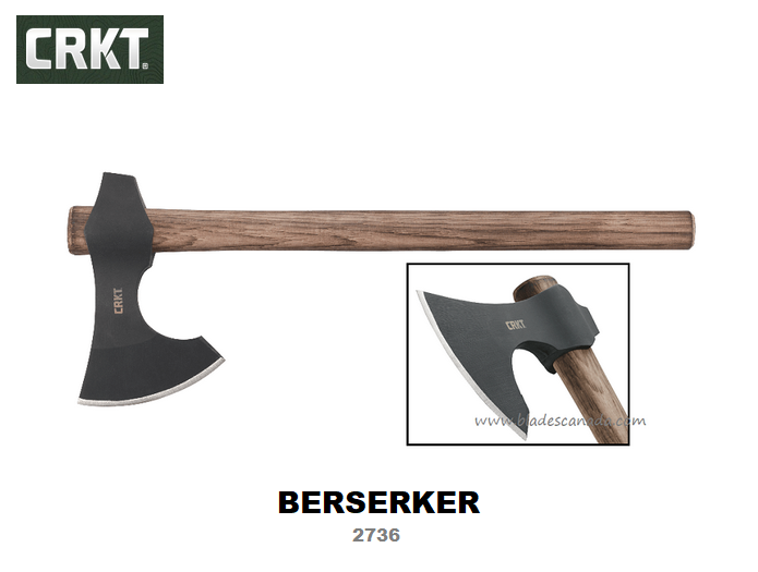 CRKT Berserker Viking Axe, 1055 Carbon, Hickory Handle, CRKT2736 - Click Image to Close