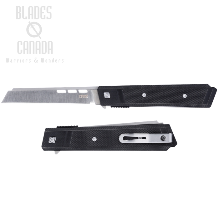(image for) CRKT Zephyr Flipper Folding Knife, D2 Satin, G10 Black, 3840
