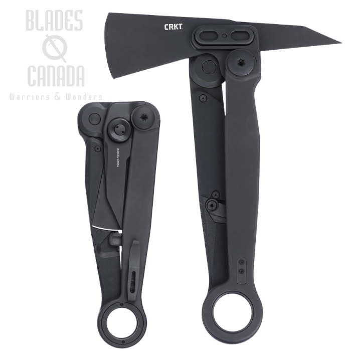 (image for) CRKT Provoke X Morphing Folding Axe, SUJ2 Black, Stainless/GRN Black, 4141KX