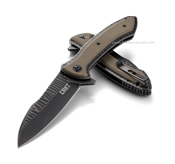 CRKT Apoc Flipper Framelock Knife, Black SW, Steel/G10 Desert Tan, CRKT5380 - Click Image to Close