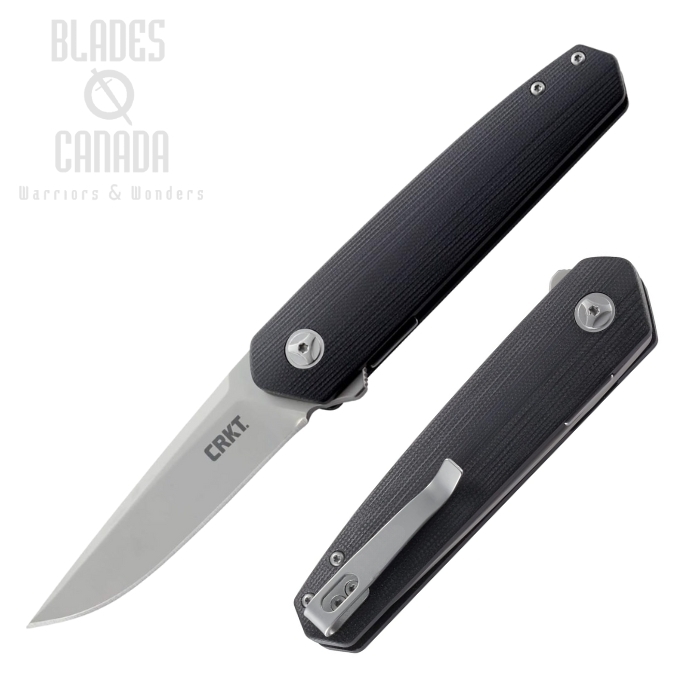 (image for) CRKT Cuatro Ball Bearing Flipper Folding Knife, G10 Black, 7090