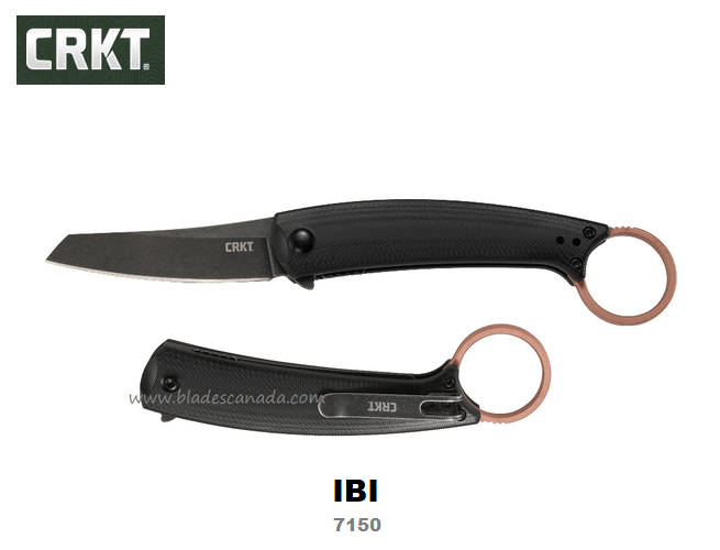 CRKT IBI Flipper Folding Knife, D2 Steel, G10 Black, CRKT7150