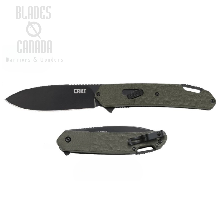 CRKT Bona Fide Flipper Folding Knife, 1.4116 Steel, Aluminum OD Green, K542GKP
