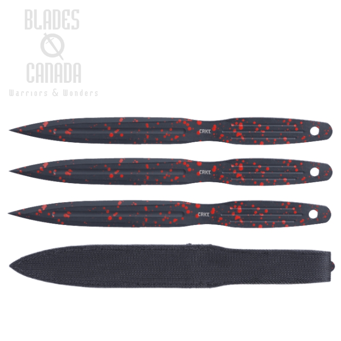 CRKT Onion Throwing Knives, Set of 3, 1050 Carbon, Nylon Sheath, K930RKP