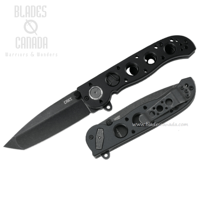 CRKT M16 Flipper Folding Knife, Assisted Opening, D2 SW, Aluminum Black, M16-02DB