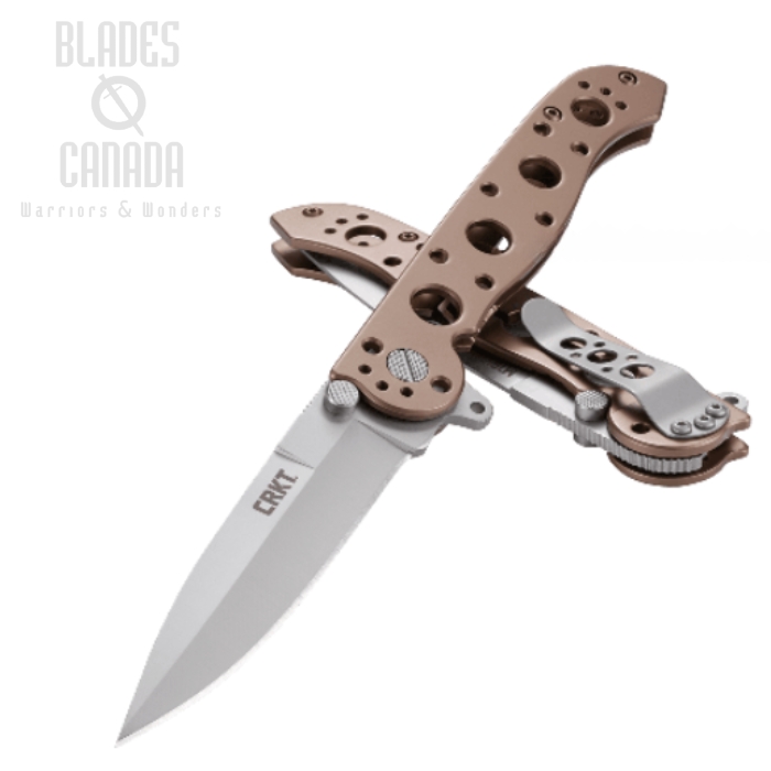CRKT Carson Flipper Folding Knife, 12C27 Sandvik, Bronze Handle, M16-03BS