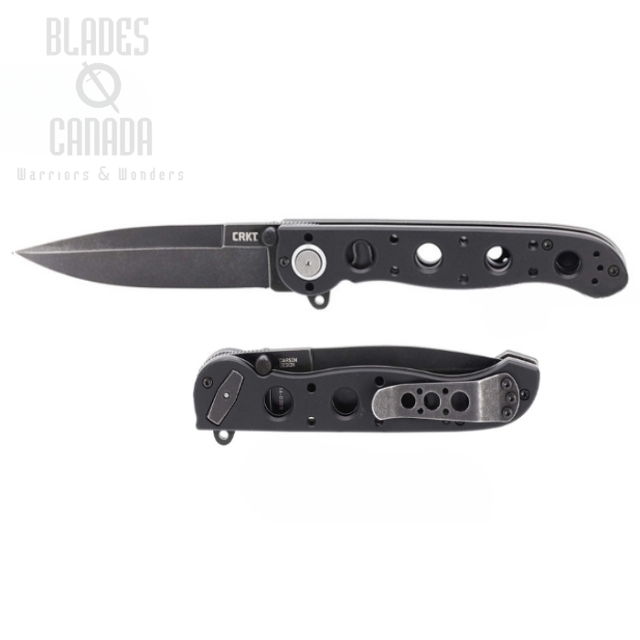 CRKT M16-03DB Flipper Folding Knife, D2 Stonewash, Aluminum Black, M16-03DB