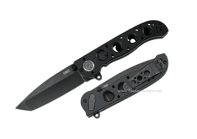 CRKT M16 Flipper Folding Knife, Assisted Opening, D2 SW, Aluminum Black, CRKTM16-02DB