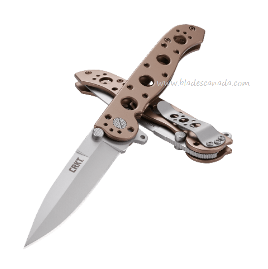 CRKT Carson Flipper Folding Knife, 12C27 Sandvik, Bronze Handle, CRKTM16-03BS - Click Image to Close