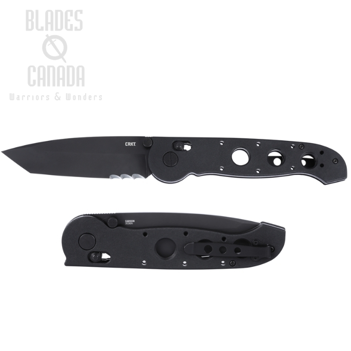CRKT M16-14XK Crossbar Lock Folding Knife, D2 Black Partially Serrated, Grivory Black
