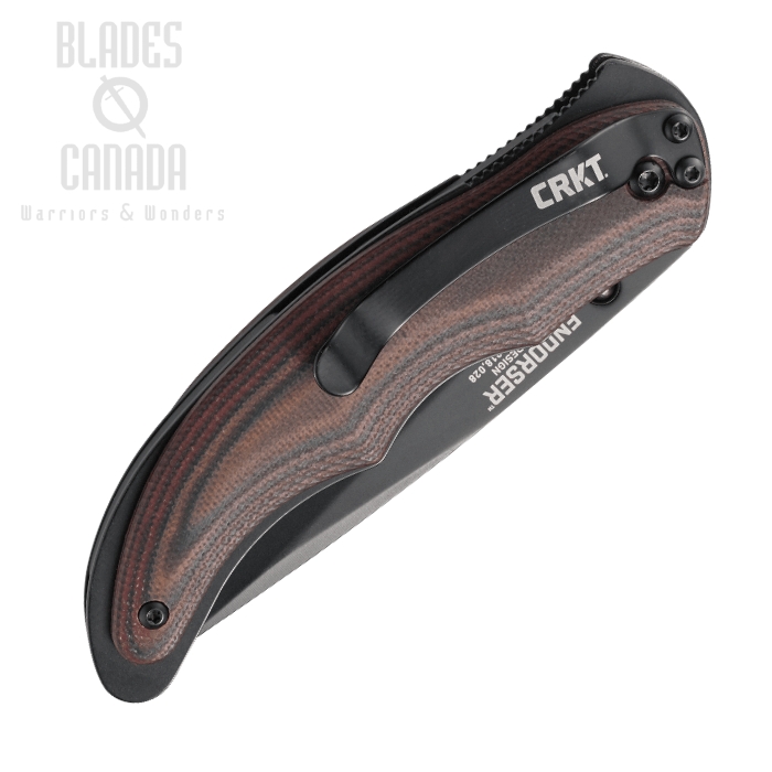 (image for) CRKT Endorser Flipper Folding Knife, Assisted Opening, G10 Black/Brown, 1105K