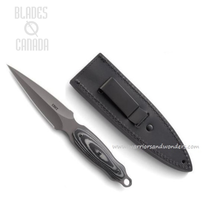CRKT Shrill Fixed Blade Knife, Leather Sheath, 2075