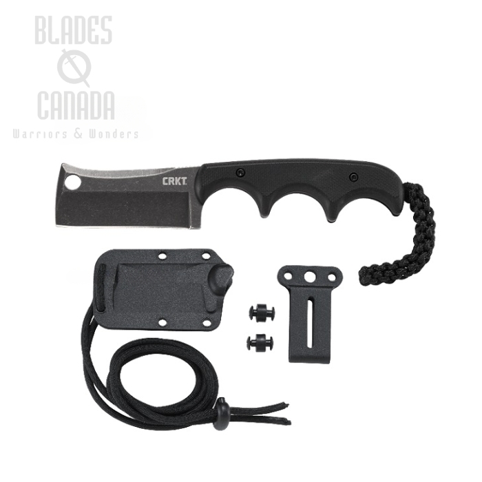 CRKT Minimalist Fixed Blade Cleaver, G10 Black, Polypropylene Sheath, 2383K
