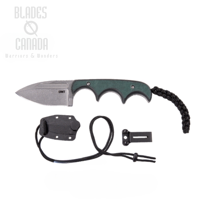 CRKT Minimalist Fixed Blade Knife, Spear Point SW, Resin/Fiber Green, 2396