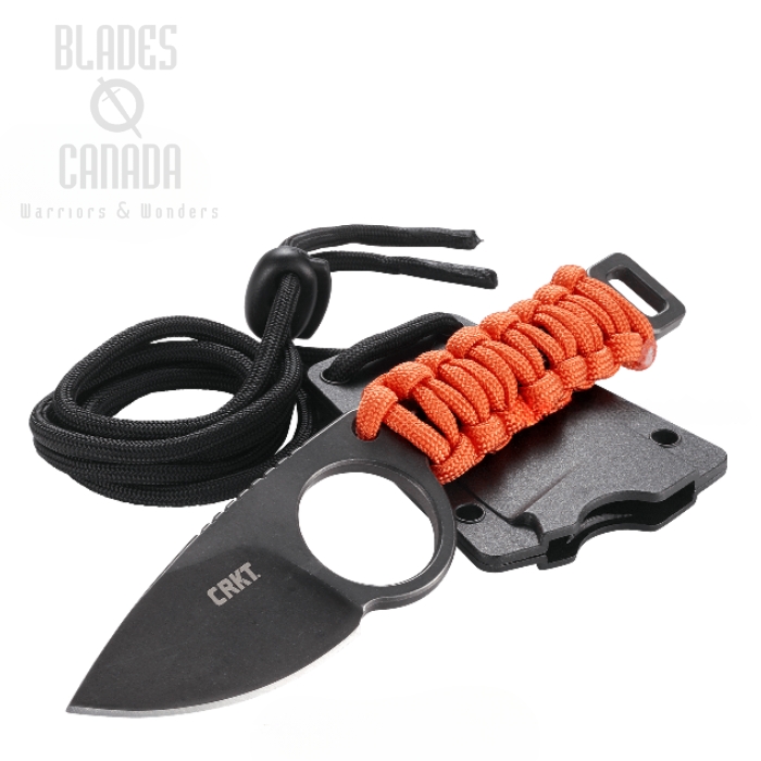 CRKT Tailbone Compact Fixed Blade Knife, 45Mn Carbon, Polypropylene Sheath, 2415