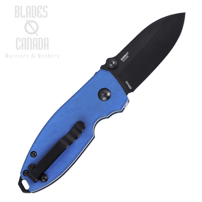 (image for) CRKT Squid Button Lock Folding Knife, D2 Black, G10 Blue, 2474BD