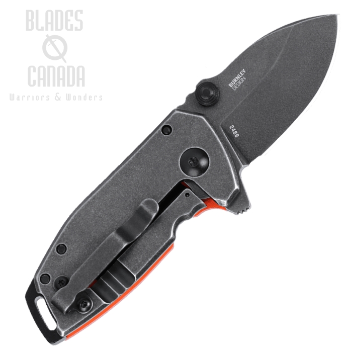 (image for) CRKT Squid Compact Folding Knife, D2 Stonewashed, Orange G-10, 2486