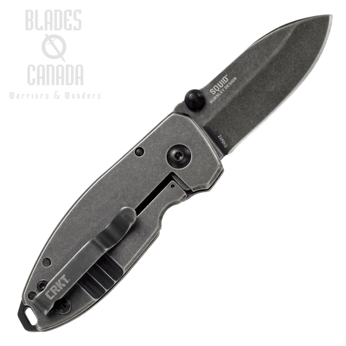 (image for) CRKT Squid Framelock Folding Knife, Stonewash Black, 2490KS