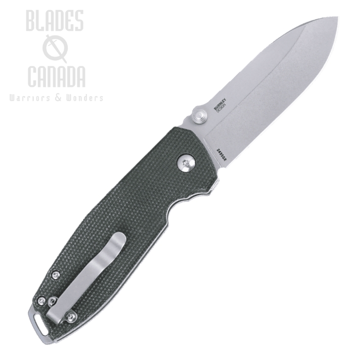 (image for) CRKT Squid XM Button Lock Folding Knife, D2 SW, Micarta Green, 2495GR