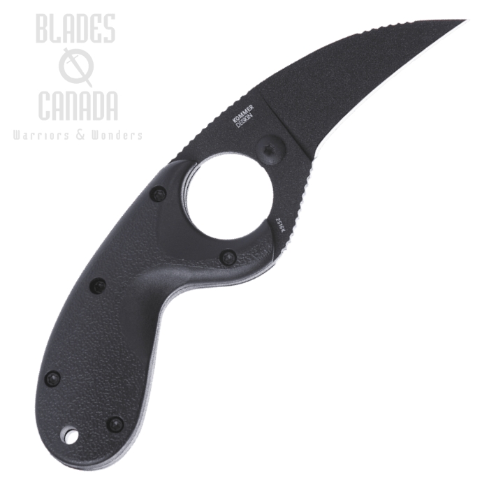 (image for) CRKT Bear Claw Fixed Blade Plain Edge, Black AUS 8, Black GRN, 2516K
