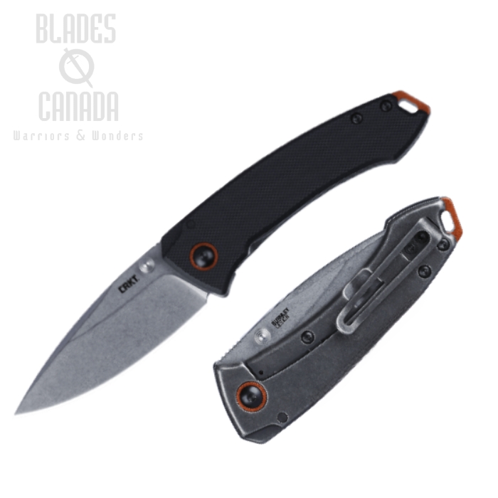 CRKT Tuna Compact Framelock Folding Knife, SW Blade, G10 Black/Stainless, 2522