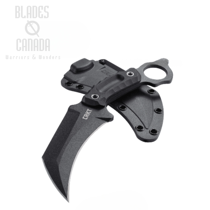 CRKT Du Hoc Karambit Fixed Blade Knife, SK5 Carbon, G10 Black, 2630