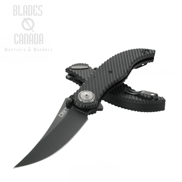 CRKT Clever Girl Deadbolt Lock Flipper Folding Knife, D2 Steel, G10 Black, 2640