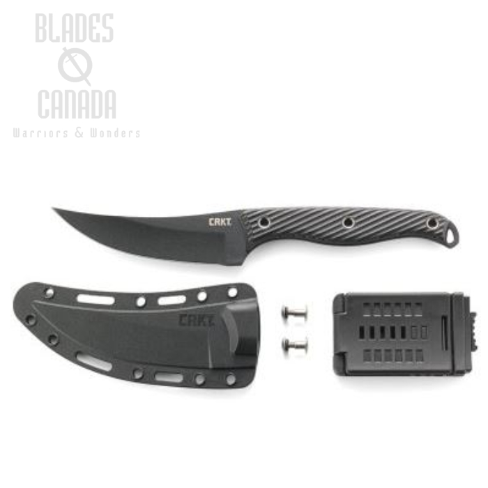 CRKT Clever Girl Fixed Blade Knife, SK5 Steel, G10 Black, Nylon Sheath, 2709