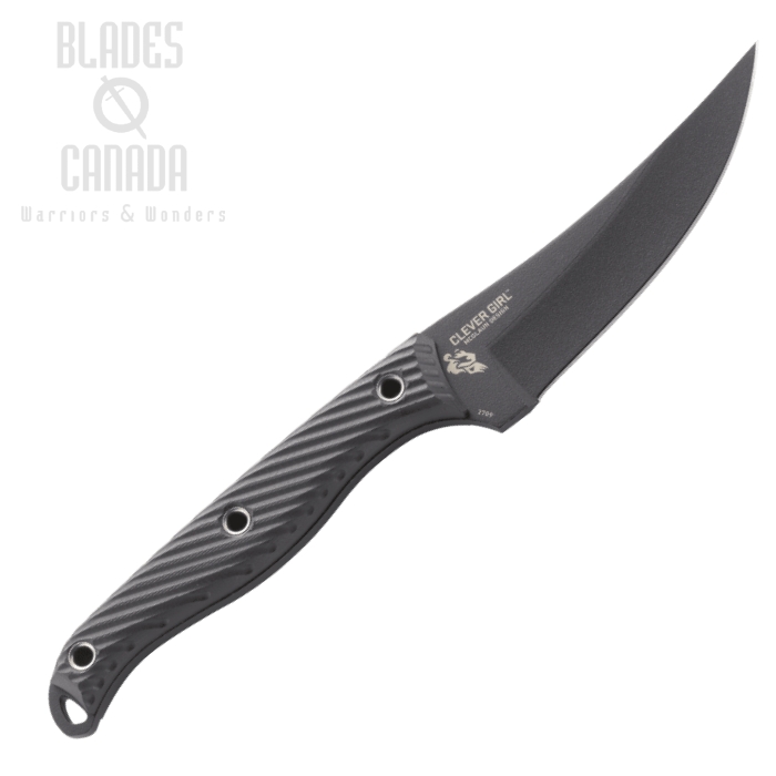 (image for) CRKT Clever Girl Fixed Blade Knife, SK5 Steel, G10 Black, Nylon Sheath, 2709