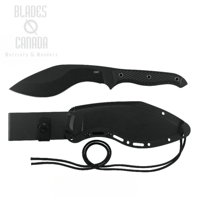 CRKT Clever Girl Kukri Fixed Blade Knife, SK-5 Steel, G10 Black, 2710