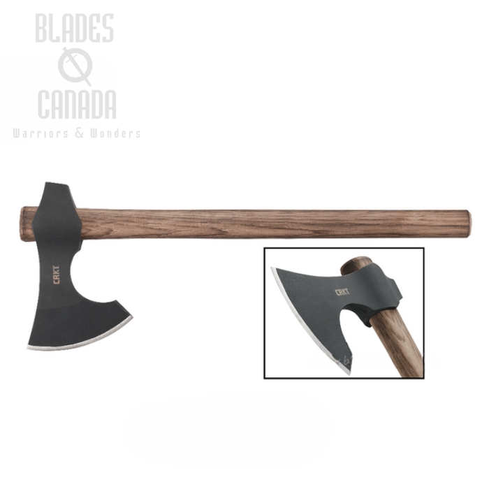 CRKT Berserker Viking Axe, 1055 Carbon, Hickory Handle, 2736