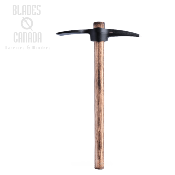 CRKT Chogan Mattock Axe Tool, 1055 Carbon Black, Hickory Handle, 2738