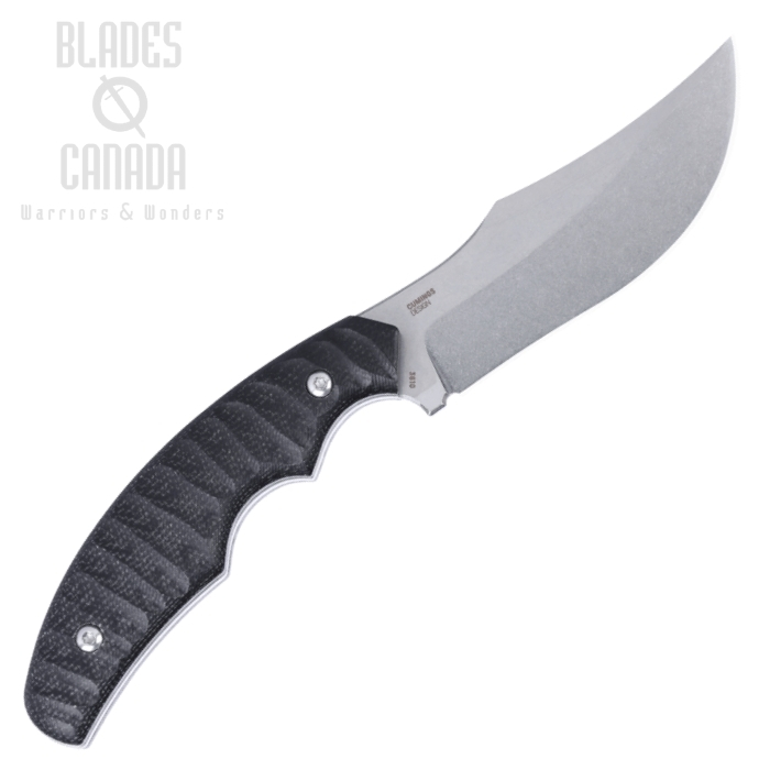 (image for) CRKT Burrower Fixed Blade Knife, D2 Stonewash, Micarta Black, Thermoplastic Sheath, 3610