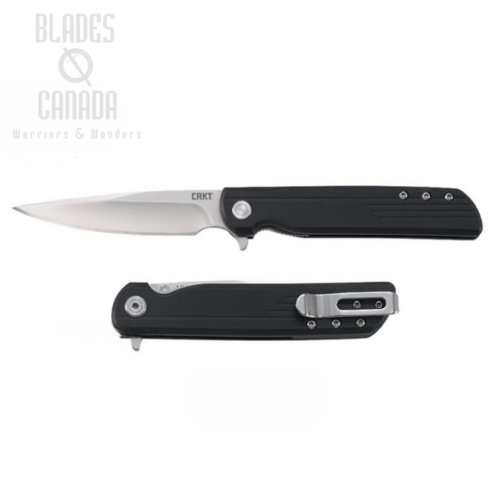 CRKT LCK + Flipper Folding Knife, Assisted Opening, GFN Black, 3801