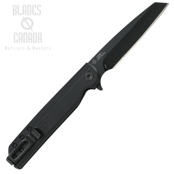 (image for) CRKT LCK Blackout Flipper Folding Knife, Assisted Opening, GFN Black, 3802K