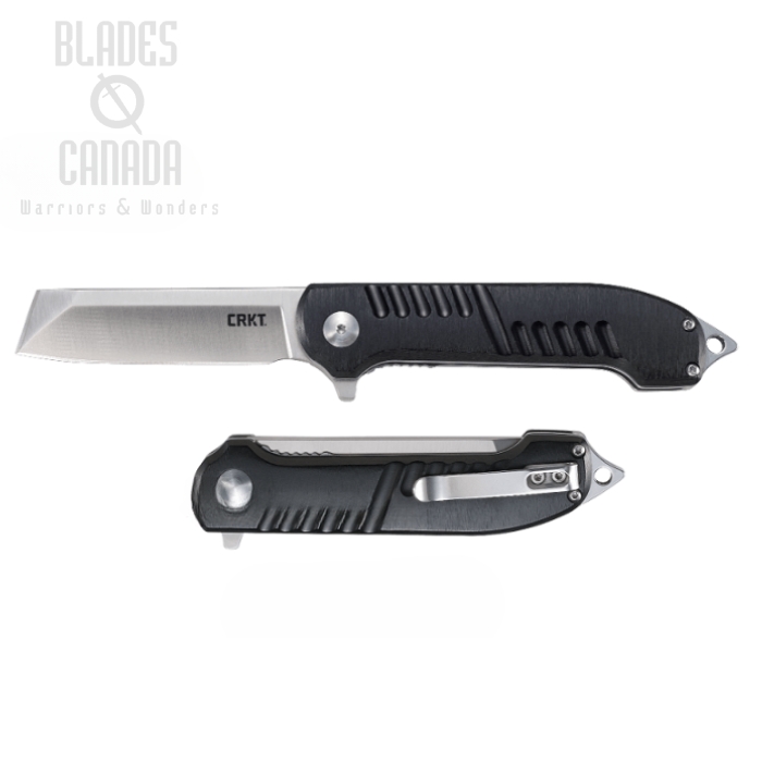 CRKT Razel GT Flipper Folding Knife, Assisted Opening, Aluminum Black, 4031