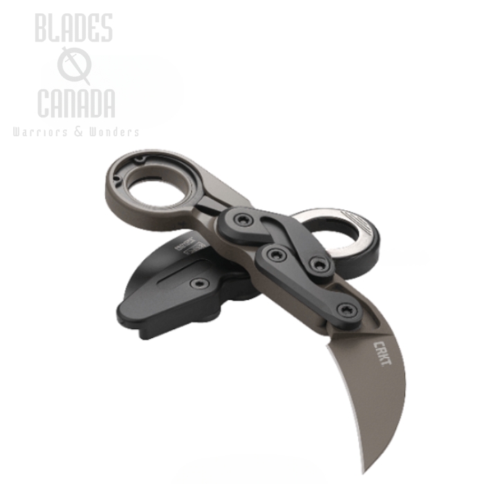 CRKT Provoke Karambit Folding Knife, D2 Steel, Aluminum Dark Earth, 4040E