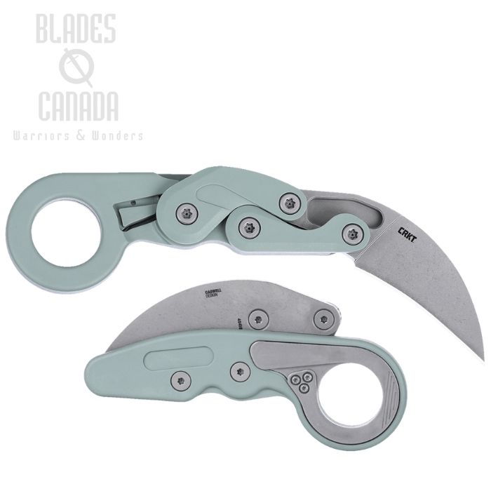 CRKT Provoke Karambit Folding Knife, AUS 8 Stonewash, Grivory Green, 4041GR