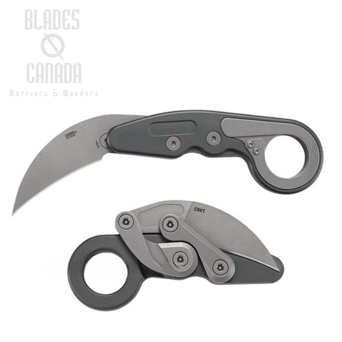 CRKT Provoke Compact Karambit Folding Knife, Aluminum Grey, 4045