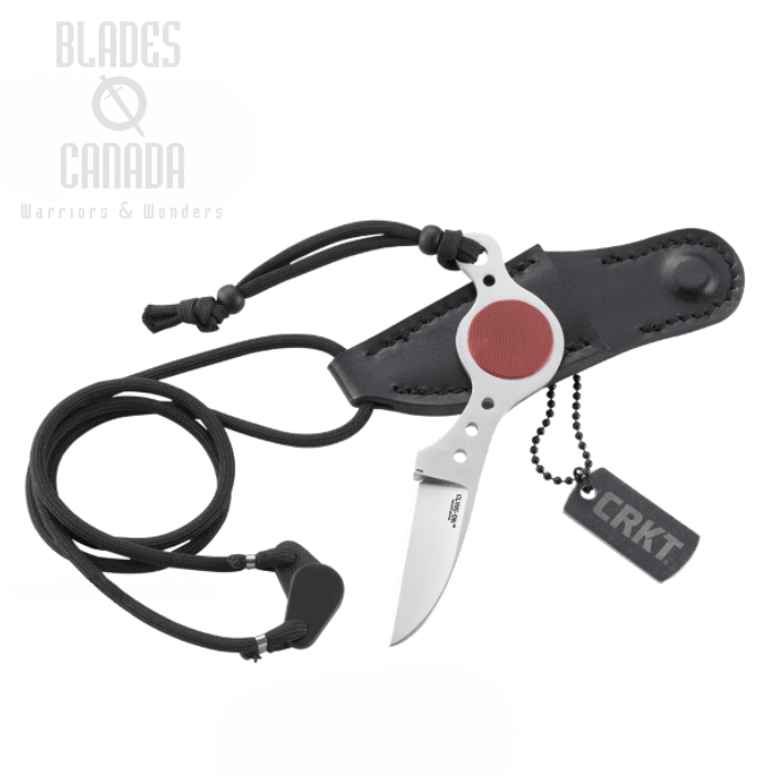 CRKT Cling-On Fixed Blade Neck Knife, Satin Steel, 5030
