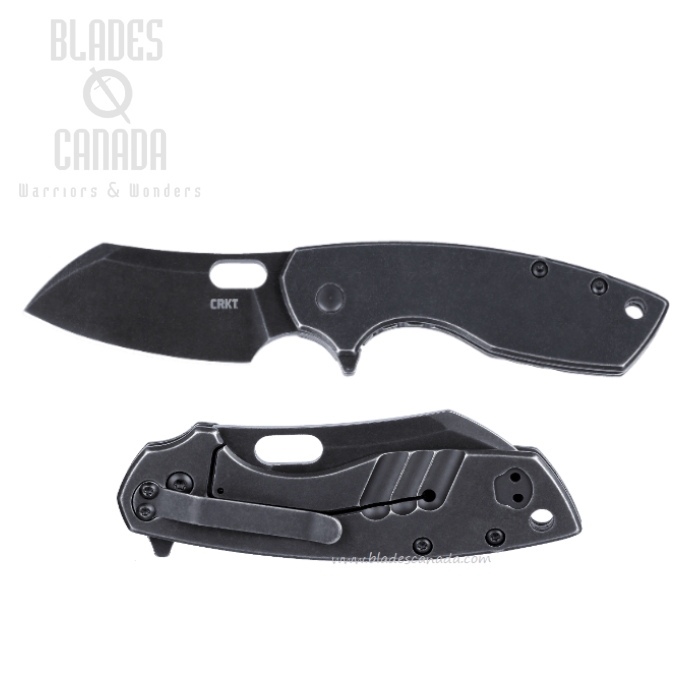 CRKT Pilar Large Flipper Framelock Knife, SW Black Blade, Stainless Handle, 5315KS