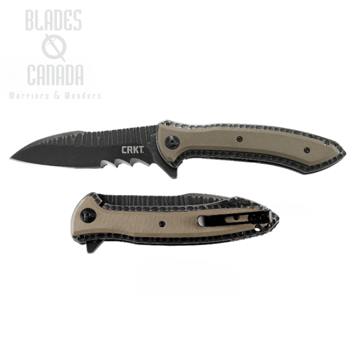 CRKT APOC IKBS Flipper Framelock Knife, Veff Serration, G10 Black, 5381