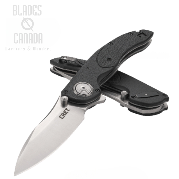 CRKT Linchpin Flipper Folding Knife, 1.4116 Steel, GFN Black, 5405