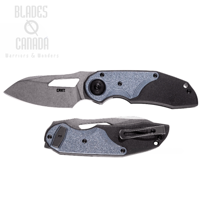 CRKT Attaboy Folding Knife, Assisted Opening, D2 SW, GRN Black/Blue, 5410